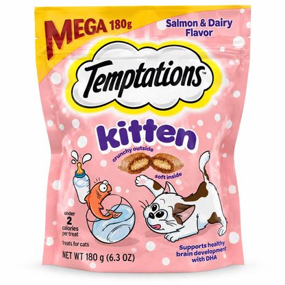 Bolsa Galletas Temptations KITTEN 180gr - Salmòn y Leche
