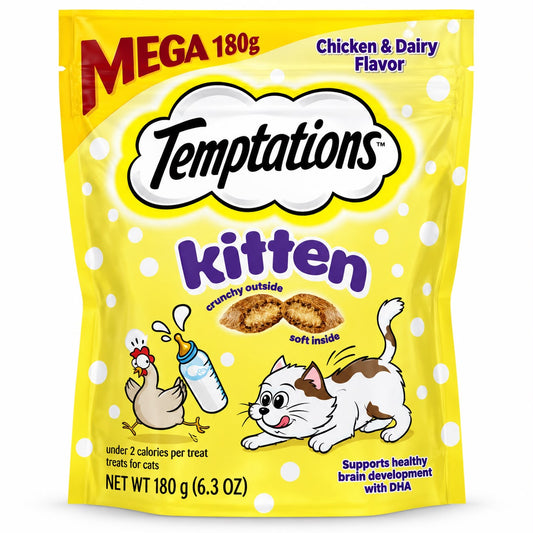 Bolsa Galletas Temptations KITTEN 180gr - Pollo y Leche