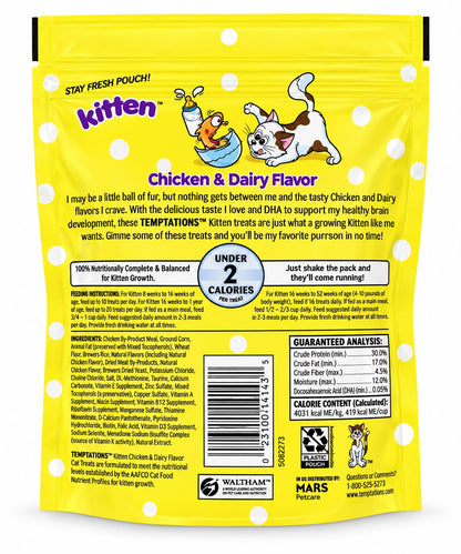 Bolsa Galletas Temptations KITTEN 180gr - Pollo y Leche