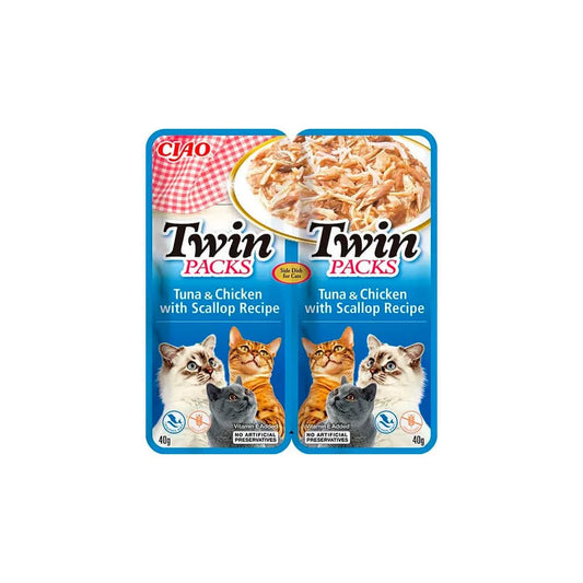Churu Twin Packs - Atún y Pollo en Caldo de Vieras